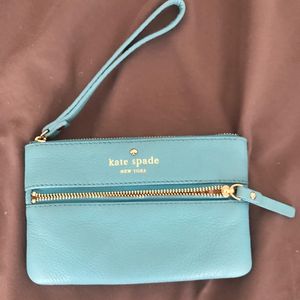 Kate spade aqua wristlet